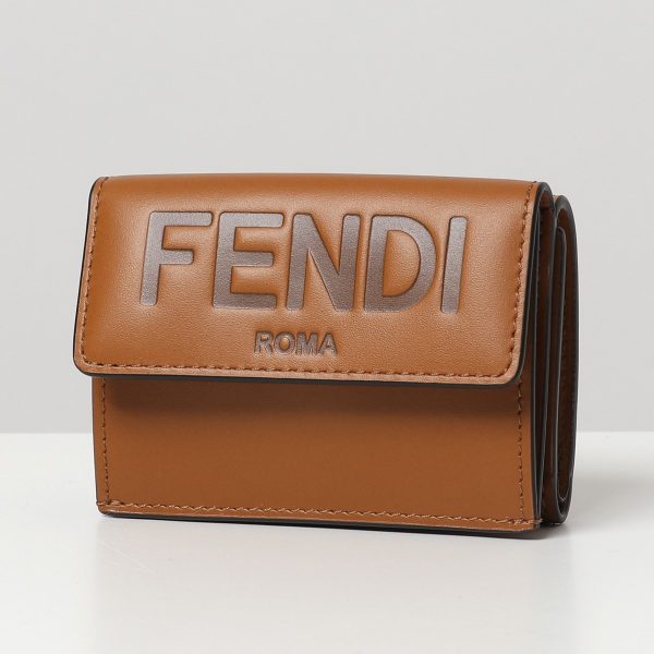 330521141 1 Fendi Trifold Micro Logo Mini Wallet Cuoio Oro