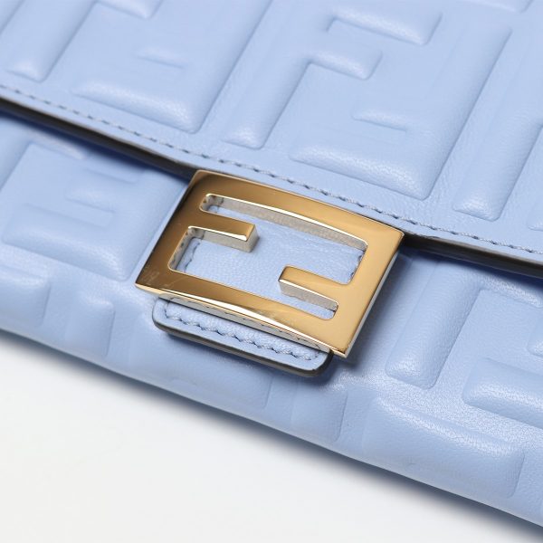 330521148 6 Fendi Bifold Long Crossbody Wallet Shoulder Bag FF Logo Blue