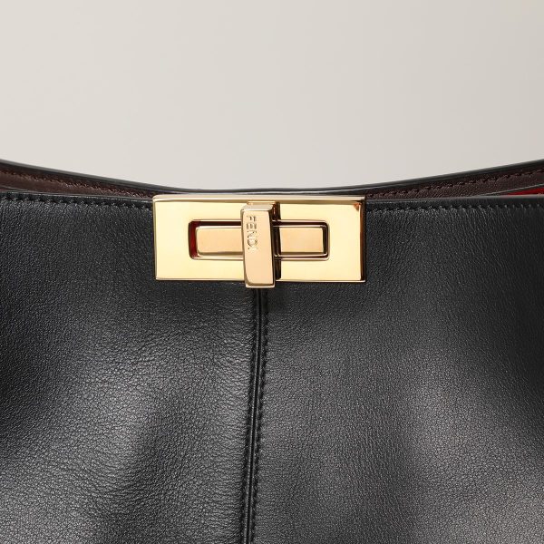 330603054 8 Fendi Peekaboo Leather Handbag Brown