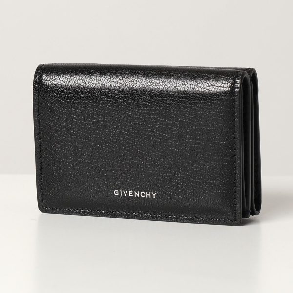 330701001 1 Givenchy Leather Trifold Mini Wallet Black