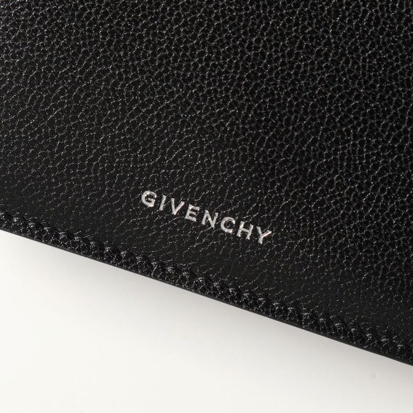 330701001 6 Givenchy Leather Trifold Mini Wallet Black