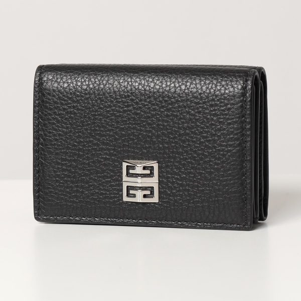 330701005 1 Givenchy Grain Leather Trifold Mini Wallet Black