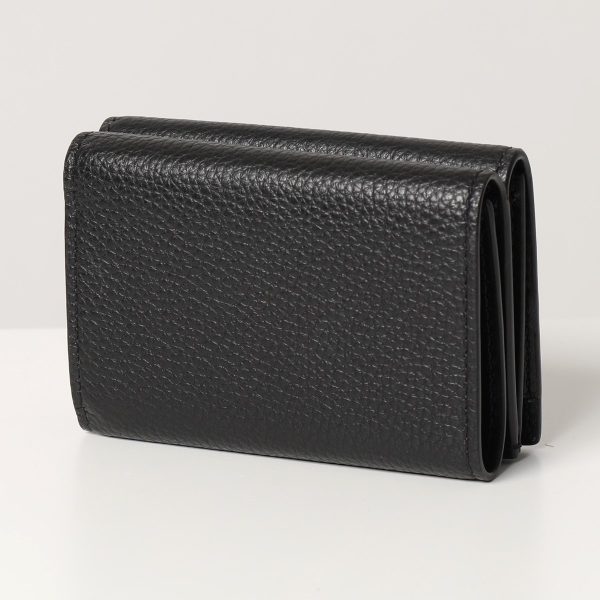 330701005 2 Givenchy Grain Leather Trifold Mini Wallet Black