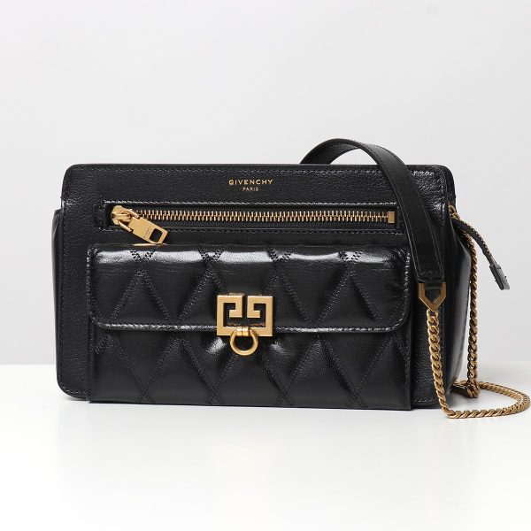 331109044 1 Givenchy Pocket X Body Quilted Leather Bag Black