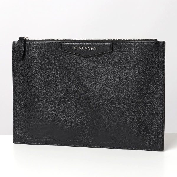 331109081 1 Givenchy Antigona Pouch Leather Flat Pouch Black