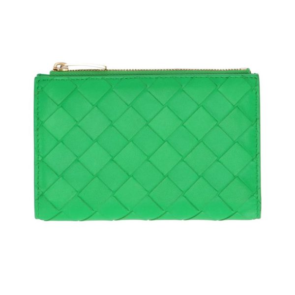 33111 1 Bottega Veneta Intrecciato Bi Fold Wallet Green