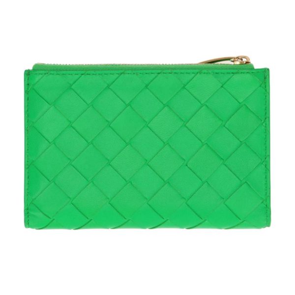 33111 2 Bottega Veneta Intrecciato Bi Fold Wallet Green