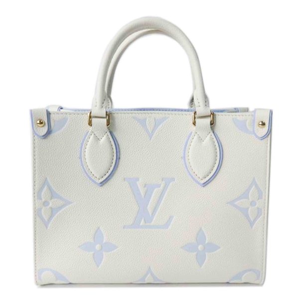 33212 1 Louis Vuitton On the Go PM Bicolor Empreinte Tote Bag Latte White