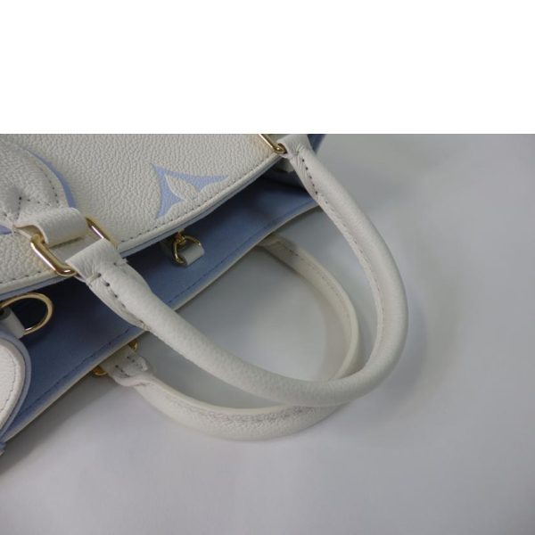 33212 5 Louis Vuitton On the Go PM Bicolor Empreinte Tote Bag Latte White