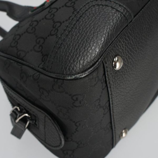 33227 6 Gucci Sherry Line GG Nylon Shoulder Bag Black