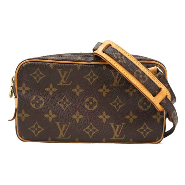 33289 1 Louis Vuitton Pochette Marly Bandouliere Monogram Bag Brown