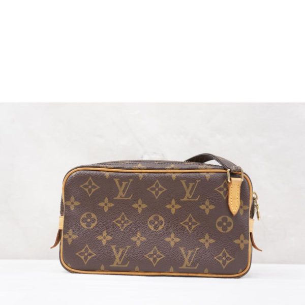 33289 2 Louis Vuitton Pochette Marly Bandouliere Monogram Bag Brown