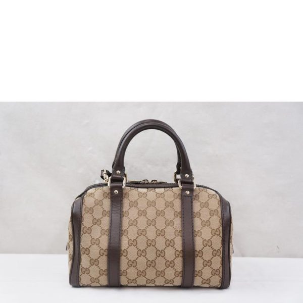 33349 2 Gucci GG Canvas 2Way Handbag Beige