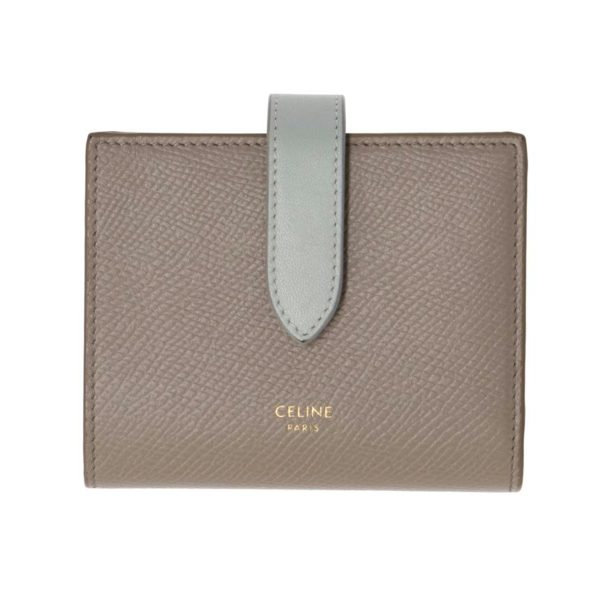 33371 1 Celine Small Strap Wallet Bicolor Pebble