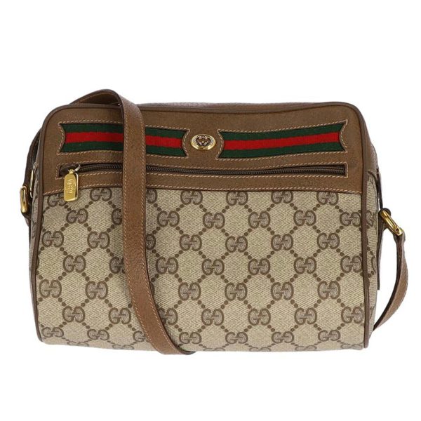 33395 1 Gucci Old Gucci Sherry Line Shoulder Bag Biege