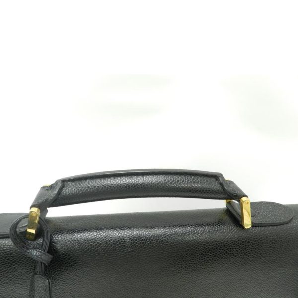 33421 5 Chanel Business Bag No 4 A4 Compatible Caviar Skin Briefcase Black