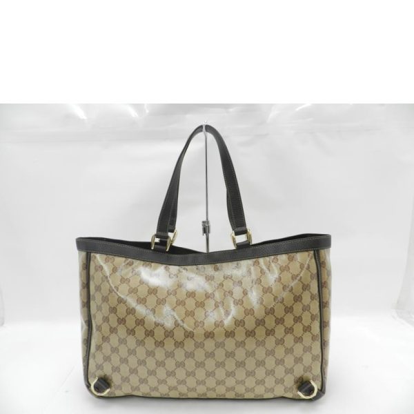 33445 2 Gucci Abby GG Crystal Tote Bag Brown