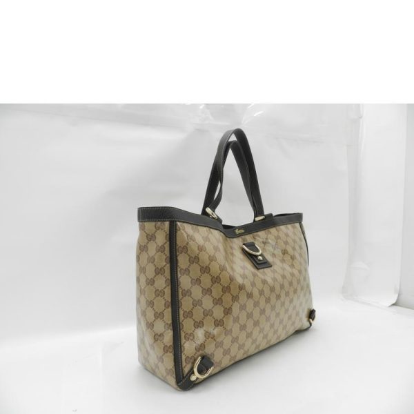 33445 4 Gucci Abby GG Crystal Tote Bag Brown