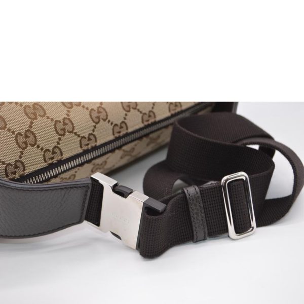 33502 4 Gucci GG Canvas Body Bag Brown