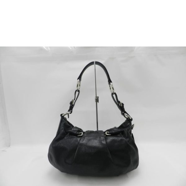 33582 2 PRADA Shoulder Bag Soft Calf One Shoulder Black