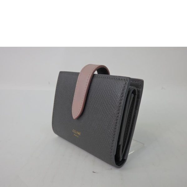 33601 3 Celine Small Strap Wallet Essential Bicolor