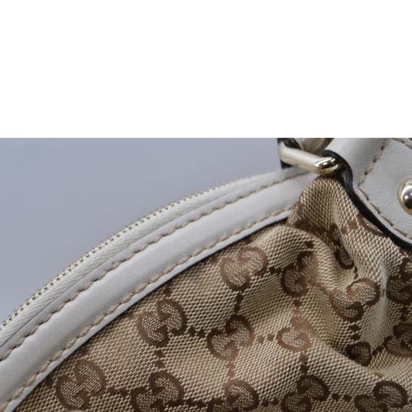 33687 11 Gucci GG Canvas Sookie Two Way Leather Hand Bag