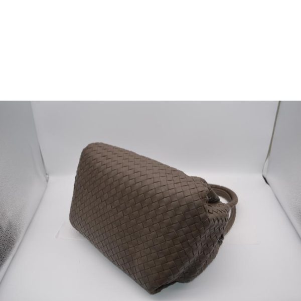 33694 3 Bottega Veneta Intrecciato Mini Parachute Leather Hand Gray