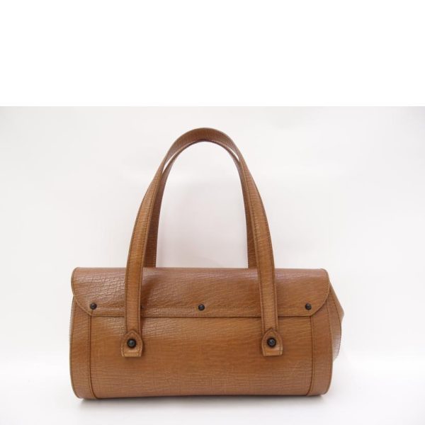 33711 2 Gucci Bamboo Leather Hand Bag Brown