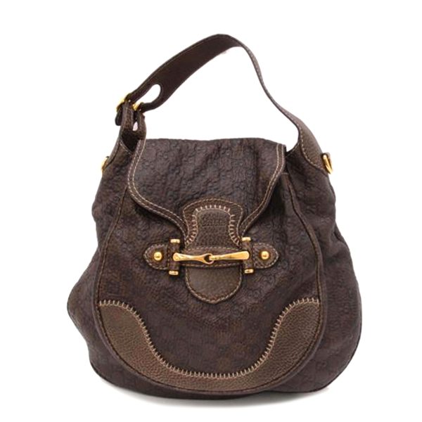 33754 1 Gucci Horsebit Guccissima 2Way Shoulder Bag Brown