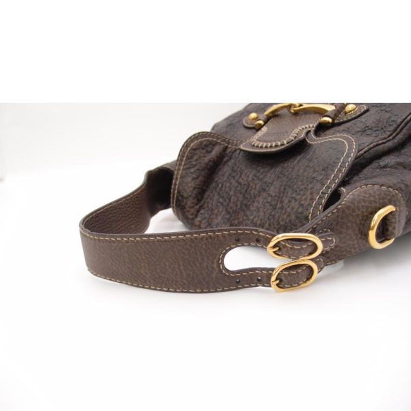 33754 4 Gucci Horsebit Guccisima 2WAY Shoulder Bag Brown