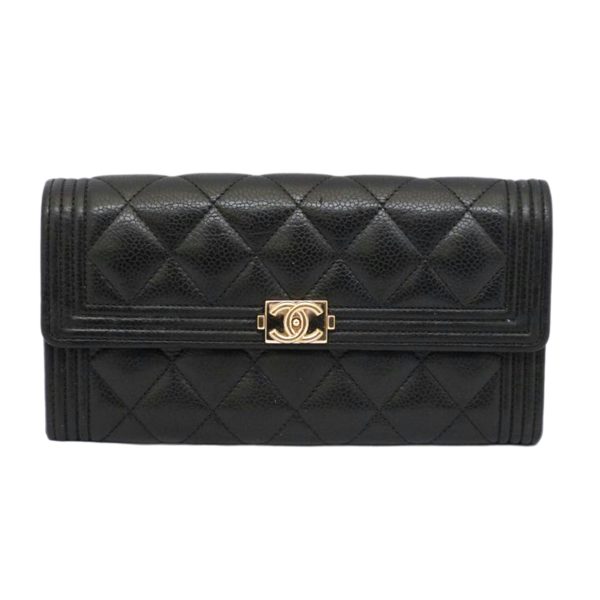 33783 1 CHANEL Boy Chanel Long Flap Wallet Black