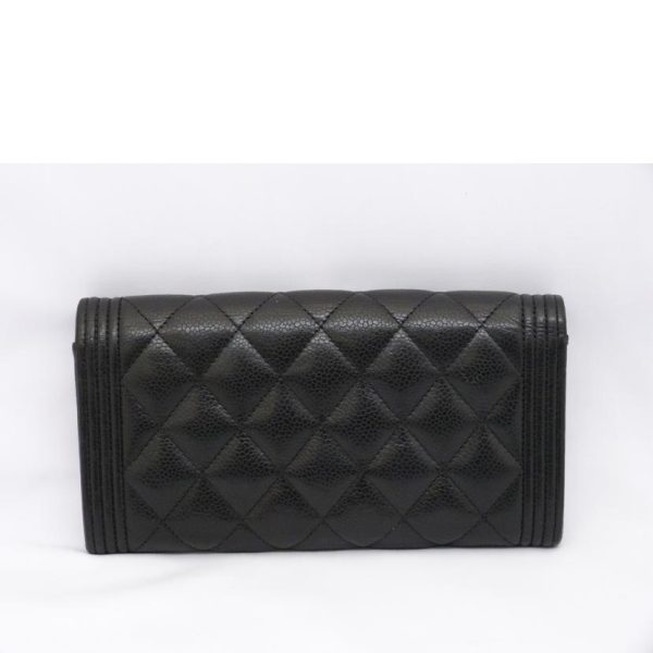 33783 2 CHANEL Boy Chanel Long Flap Wallet Black