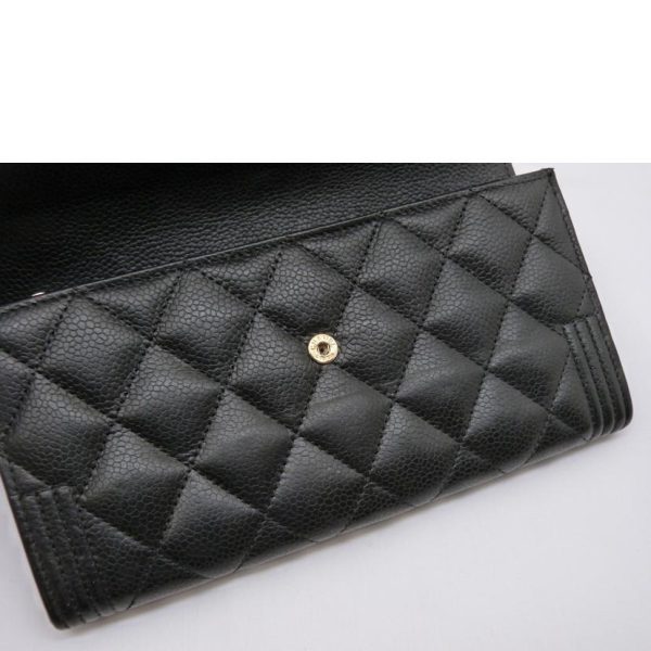 33783 6 CHANEL Boy Chanel Long Flap Wallet Black