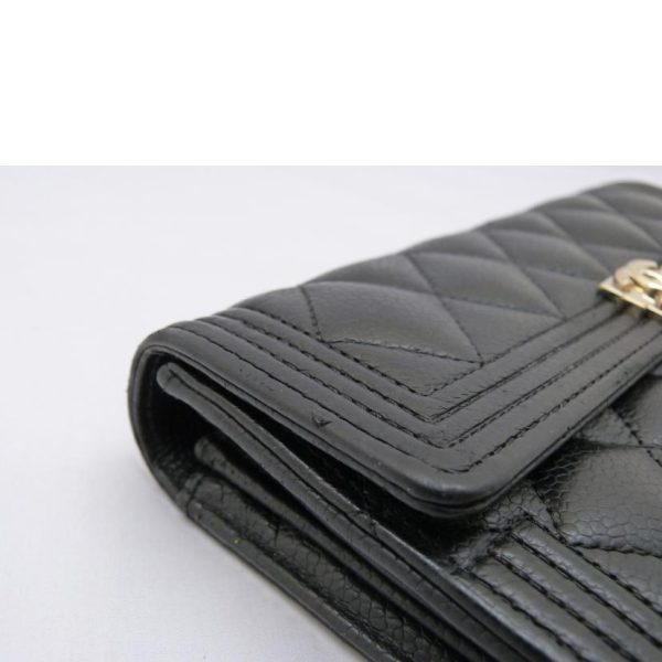 33783 7 CHANEL Boy Chanel Long Flap Wallet Black