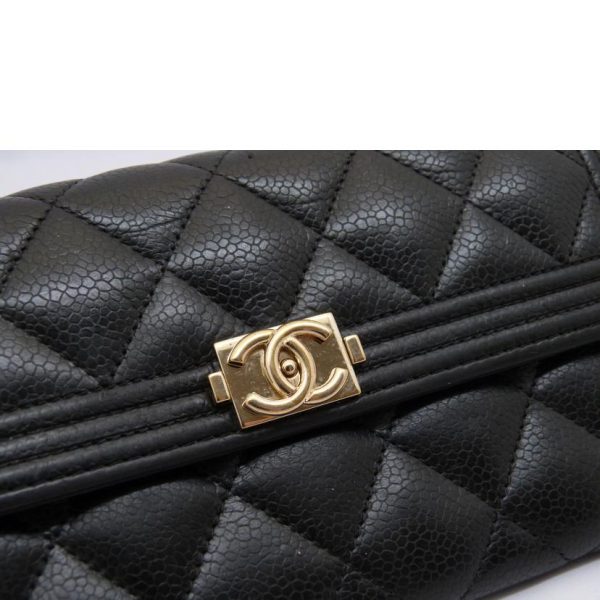 33783 9 CHANEL Boy Chanel Long Flap Wallet Black