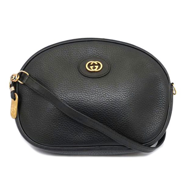 33905 1 Gucci Leather Shoulder Bag Black