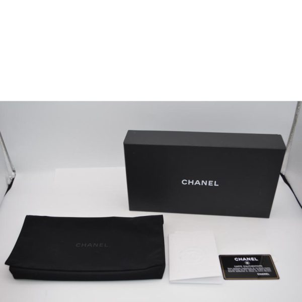 33946 7 CHANEL Ultra Stella Leather Long Wallet Noir