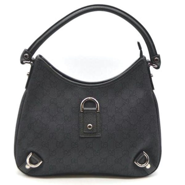 33977 1 Gucci GG Canvas Abbey One Shoulder Bag Black