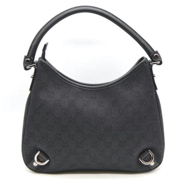 33977 2 Gucci GG Canvas Abbey One Shoulder Bag Black