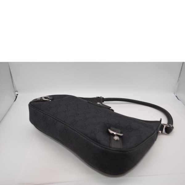 33977 3 Gucci GG Canvas Abbey One Shoulder Bag Black