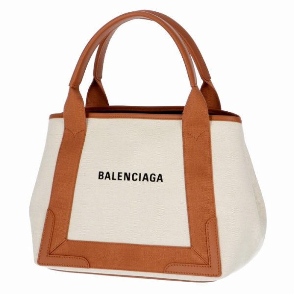 339933aq38n2381 1 Balenciaga Navy Hippo Tote Bag Brown Biege