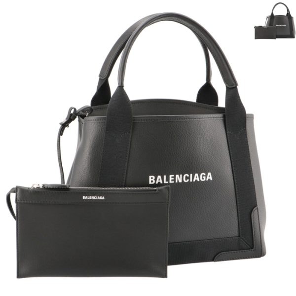 339933d6wxn Balenciaga Navy Hippo Tote Bag Beige