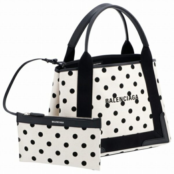 339933k9h8n9290 Balenciaga Navy Hippo Tote Bag Polka