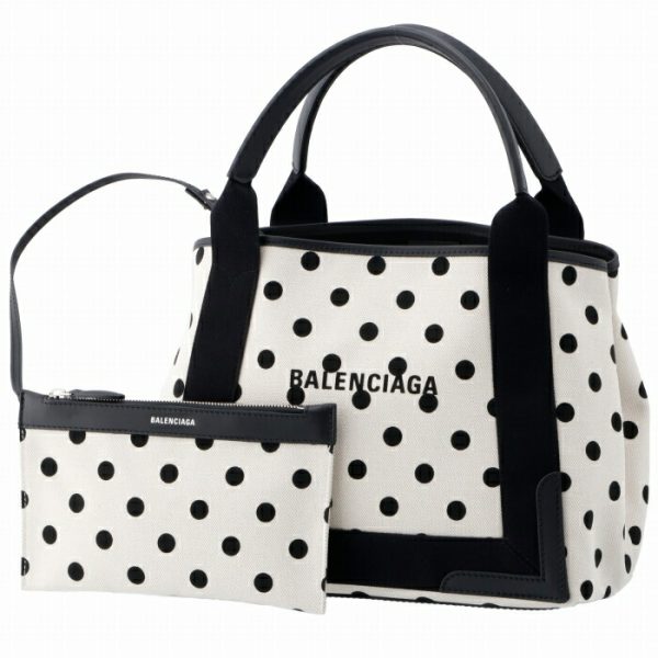 339933k9h8n9290 1 Balenciaga Navy Hippo Tote Bag Polka