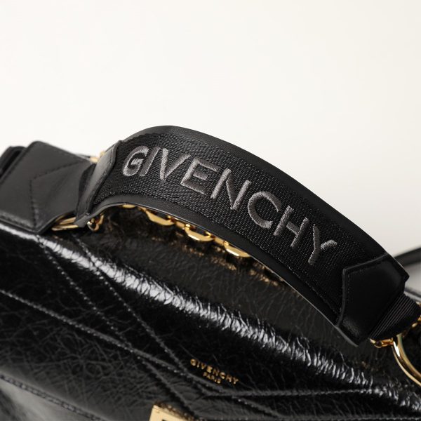 340118667 10 Givenchy ID Medium Leather Shoulder Bag Black