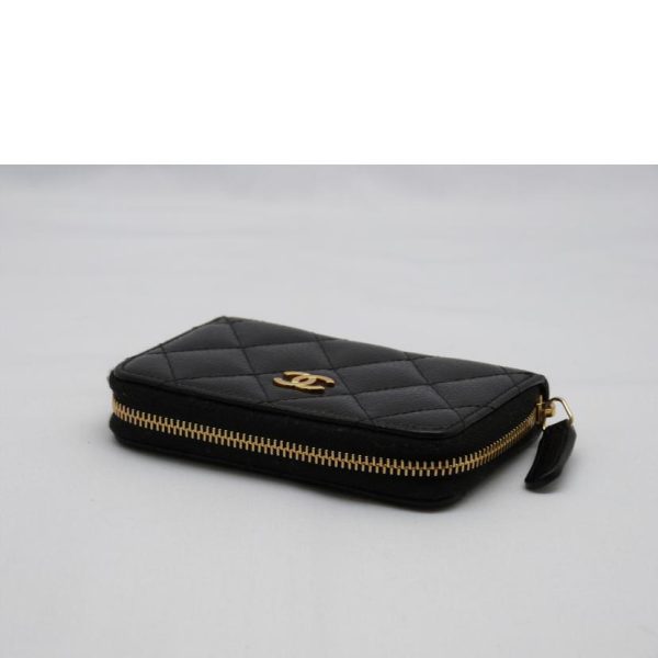 34056 3 Chanel Coin Purse Bag Black