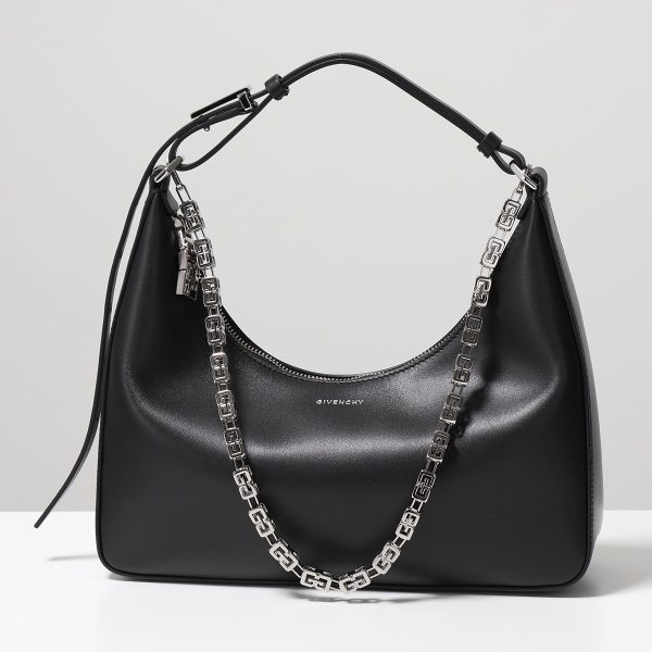 340629078 1 Givenchy Moon Cut Out Leather Shoulder Bag Black