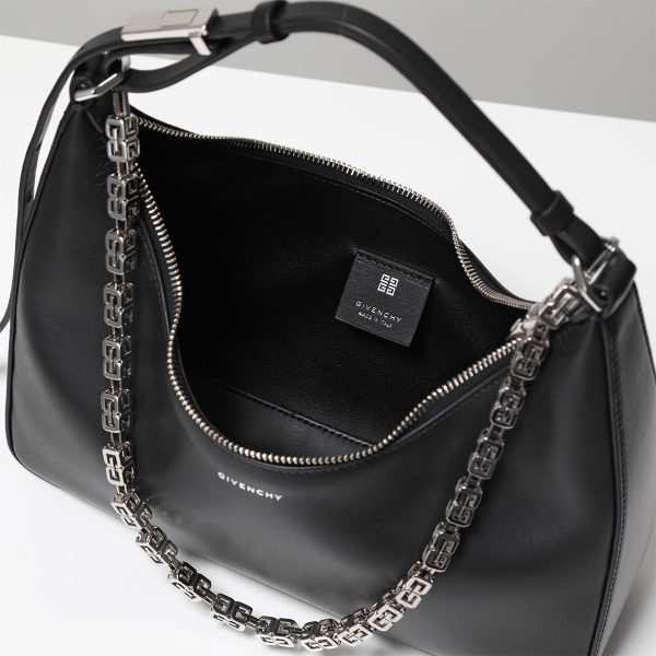 340629078 10 Givenchy Moon Cut Out Leather Shoulder Bag Black