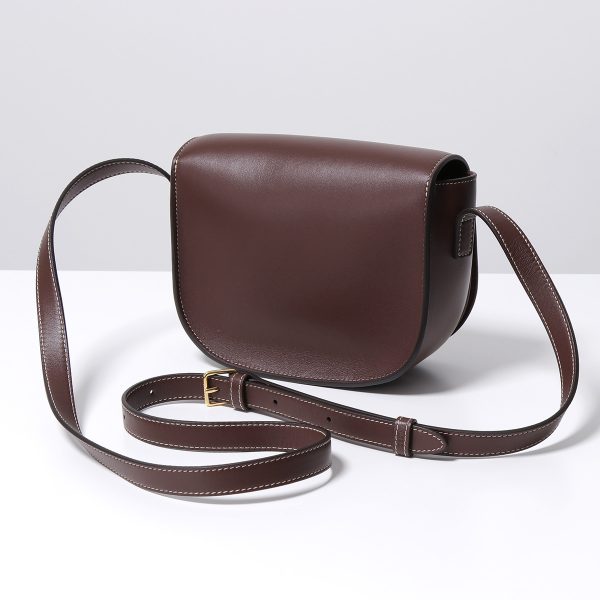 341101475 9 Celine Folco Leather Crossbody Pochette Bag Chestnut