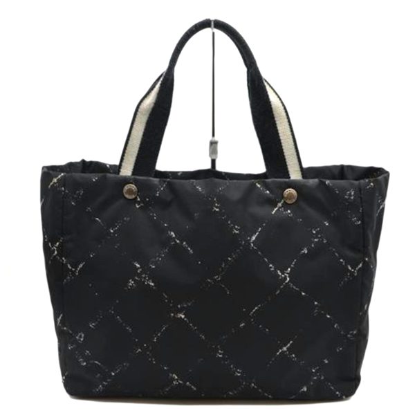 34217 1 Chanel Old Travel Line Tote MM Bag Noir